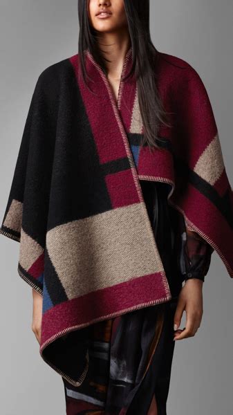 burberry colorblock poncho